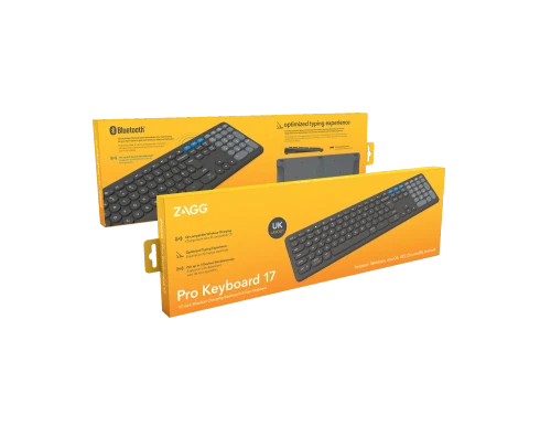 ZAGG Pro Keyboard 17, Full-size (100%), Wireless, Bluetooth, QWERTY, Black