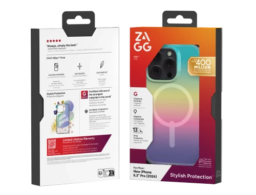 ZAGG Cases Milan Snap Apple iPhone 16 Pro Iridescent, Cover, Apple, iPhone 16 Pro, 16 cm (6.3"), Multicolour