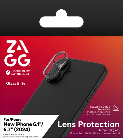 ZAGG InvisibleShield Glass Elite AR (Camera) Apple iPhone 16 & 16 Plus Screen, Apple, iPhone 16, iPhone 16+, Dust resistant, Impact resistant, Scratch resistant, Transparent, 1 pc(s)