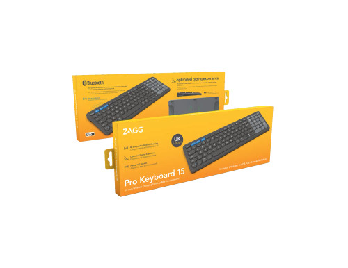 ZAGG Pro Keyboard 15, Wireless, Bluetooth, QWERTY, Black