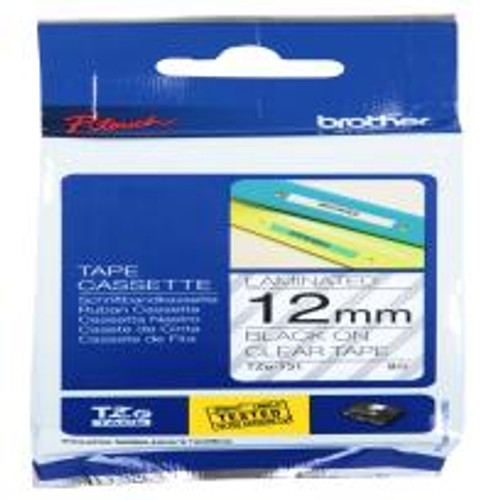 BROTHER LAMINATED TAPE (8M X 9MM) BLACK ON CLEAR - MTZ121-KOL BROTHER LAMINATED TAPE (8M X 9MM) BLACK ON CLEAR - MTZ121-KOL