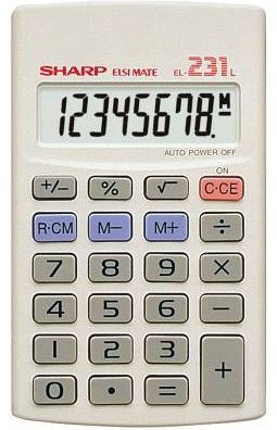 SHARP EL231 8 Digit Hand Held Calculator-SHEL231
