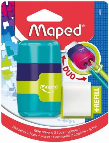 MAPED Duo Connect Soft Touch 2-Hole Sharpener and Eraser