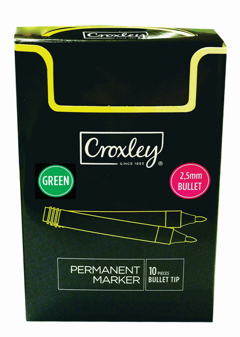 CROXLEY Permanent Marker Bullet Green-MAR8716