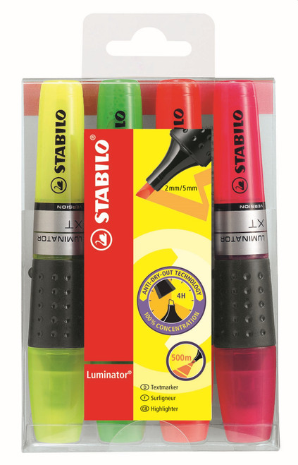STABILO Luminator Highlighter Assorted Wallet 4's-71-4