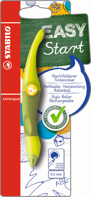 STABILO EASYoriginal Ergonomic Rollerball- Left-handers: Lime/Green Card 1's-B-46840-10 STABILO EASYoriginal Ergonomic Rollerball- Left-handers: Lime/Green Card 1's-B-46840-10