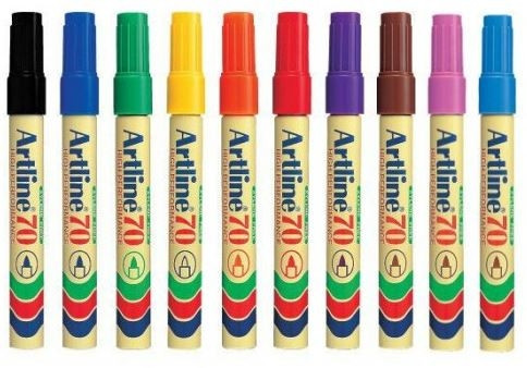 ARTLINE EK70 Permanent Bullet Marker (Assorted Colours) (Box of 12)-MA520661BX