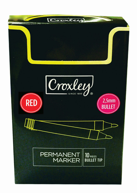 CROXLEY Permanent Marker Bullet Red-MAR8715