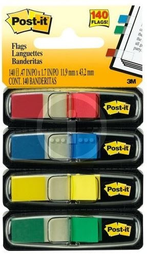 3M 683-4 Standard - Post-It Flag (Assorted Colours) (24 Flags per Pack)-3M83096