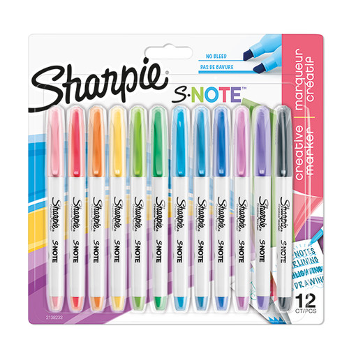 Sharpie S-note Highlighter Asst 12s Carded-NS2138233
