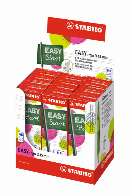 STABILO EASYergo 3.15 Ergonomic Mechanical Pencil Refills:  HB Box 6's-7890-6-HB