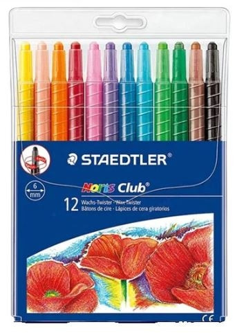 STAEDTLER Retractable Wax Crayons 12's-ST221-NWP12