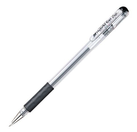PENTEL 0.8mm Hybrid Gel Grip Rollerball Pen (Black) (Box of 12)-PK118ABX