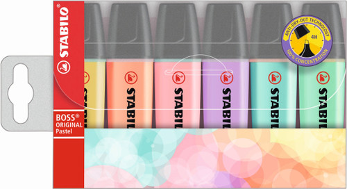 STABILO BOSS Original Highlighter Assorted Pastel Wallet 6's-70-6-2