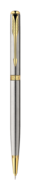 PARKER Sonnet Slim Mechanical Pencil - Stainless Steel Gold Trim-NS0813980 PARKER Sonnet Slim Mechanical Pencil - Stainless Steel Gold Trim-NS0813980