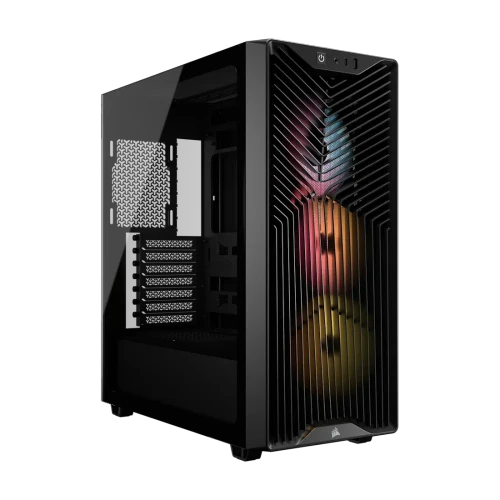 Corsair 3200D RS ARGB Mid-Tower PC Case - Smoke, Midi Tower, PC, Black, Mini-ITX, micro ATX, ATX, Steel, Tempered glass, Plastic, Multi