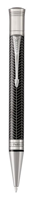 PARKER Duofold Prestige Ballpoint Pen - Black Chevron Ruthenium Trim-NS1945414 PARKER Duofold Prestige Ballpoint Pen - Black Chevron Ruthenium Trim-NS1945414