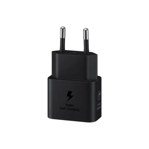 Samsung 1 Port GaN Travel Adapter - 25W uses gallium nitride in its construction. Small & more energy-effiecient Feature - TAR - SAM-EP-T2510NB-TAR