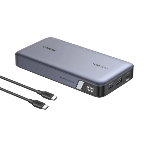 UGreen 25000MAH PD 145W Powerbank Gray 1YrWarranty - TAR - UG-PB205-90597A-TAR