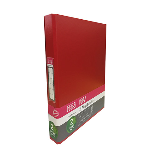 CROXLEY JD1320 A4 Board/Polypropylene 25mm 2 Round Ring Binder Red-RGB132005 CROXLEY JD1320 A4 Board/Polypropylene 25mm 2 Round Ring Binder Red-RGB132005