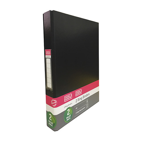 CROXLEY JD1320  A4 Board/Polypropylene 25mm 2 Round Ring Binder Black-RGB132002