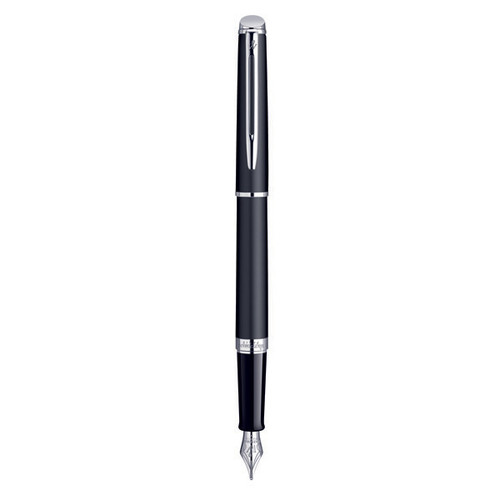 WATERMAN Hemisphere Fountain Pen - Matte Black Chrome Trim-NS0920830
