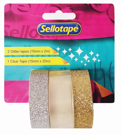 SELLOTAPE Glitter Tape 3 pack-TPG01