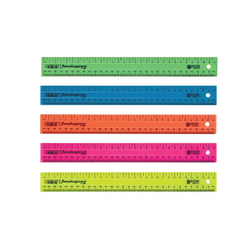 LION BRAND Ruler 30cm Ass NEON Shatterproof Pack of 10-RUL5429