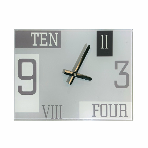 Glass Clock (210 x 300mm - Grey) - CG3020L Glass Clock (210 x 300mm - Grey) - CG3020L