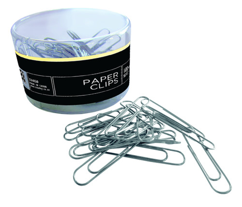 CROXLEY 50mm Silver Paper Clips Tub 100's-CLI4150