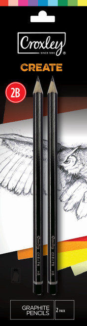 CROXLEY CREATE Pencils 2B- 2 Pack Carded Each-PCLC2B