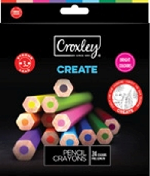 CROXLEY CREATE Full Length Pencil Crayons (Wallet of 24 Assorted Colours)-PCL660 CROXLEY CREATE Full Length Pencil Crayons (Wallet of 24 Assorted Colours)-PCL660