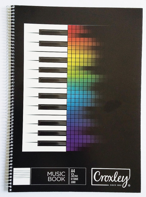 CROXLEY JD181  32 Page 12 Stave Music Book Wire Bound Pack of 10-MUS181