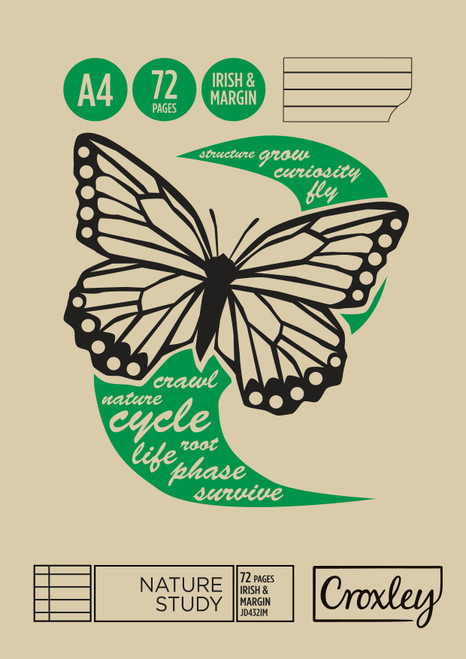 CROXLEY JD432 A4 72Page Irish & Margin Nature Study Pack of 10-NAT432IM