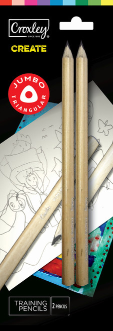 CROXLEY CREATE Training Pencil 4B 2 Pack Carded-PCL460BC