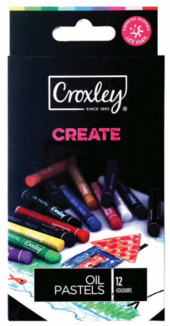 CROXLEY CREATE 8mm Oil Pastels (Box of 16 Assorted Colours)-CRA216