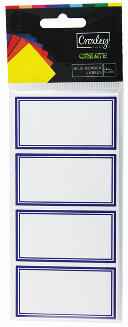 CROXLEY CREATE Blue Border Labels  - Strip of 24 Labels-LBP3104