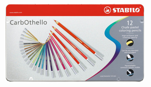 STABILO CarbOthello Colour Pencil  Assorted Metal Box 12's-1412-6