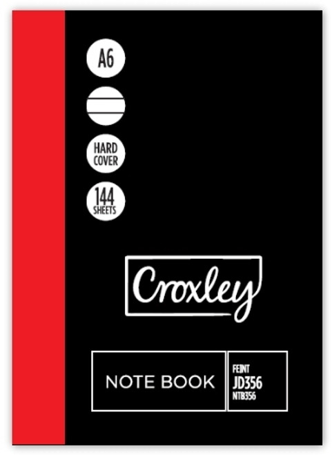 CROXLEY JD356 148x105mm 144 Page Side Bound Hard Cover Pack of 20-NTB356 CROXLEY JD356 148x105mm 144 Page Side Bound Hard Cover Pack of 20-NTB356