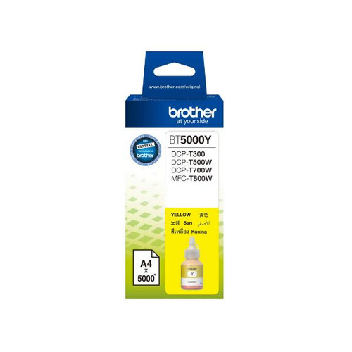BROTHER BT5000 YELLOW INK FOR DCPT500W DCPT710W MFCJ910DW (5000 PAGE YEILD) - MBT5000Y-KOL   BROTHER BT5000 YELLOW INK FOR DCPT500W DCPT710W MFCJ910DW (5000 PAGE YEILD) - MBT5000Y-KOL