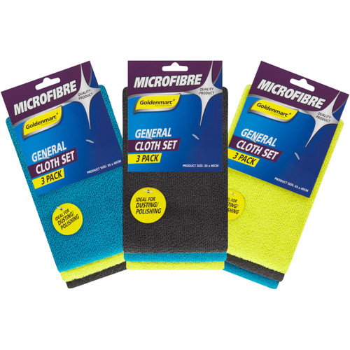 GOLDENMARC MICROFIBRE LINT FREE CLOTH 3 PACKET ENVIRONMENTALLY FRIENDLY  NO CHEMICALS NEEDED  USE WET OR DRY ATTRACTS DUST PARTICLES - MMFGC3S-KOL GOLDENMARC MICROFIBRE LINT FREE CLOTH 3 PACKET ENVIRONMENTALLY FRIENDLY  NO CHEMICALS NEEDED  USE WET OR DRY ATTRACTS DUST PARTICLES - MMFGC3S-KOL