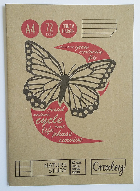 CROXLEY JD432 A4 72Page Feint & Margin Nature Study Pack of 10-NAT432FM