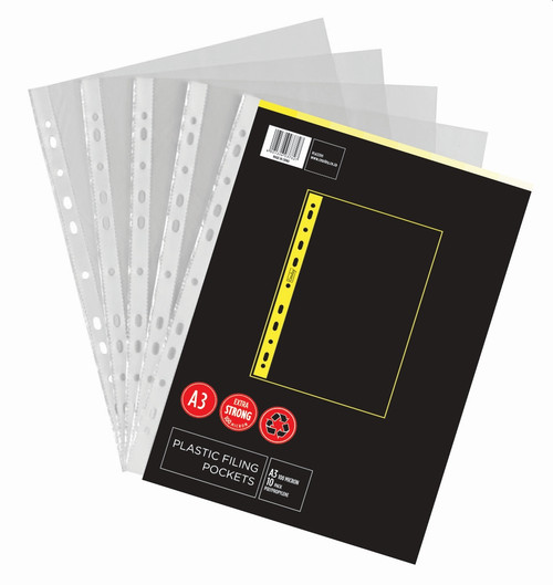 CROXLEY A3 Filing Pockets 10 Pockets - 100 Mic-PLA3399
