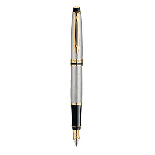 WATERMAN Expert Fountain Pen - Stainless Steel Gold Trim-NS0951960 WATERMAN Expert Fountain Pen - Stainless Steel Gold Trim-NS0951960