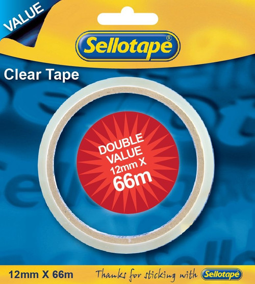 SELLOTAPE Clear 12mmx66m Carded-TPV8250DV