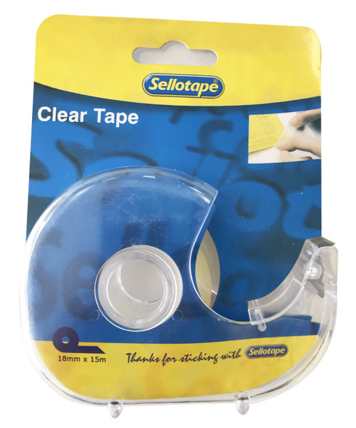 SELLOTAPE Clear + Dispenser 18mmx15m Carded-TPV8450