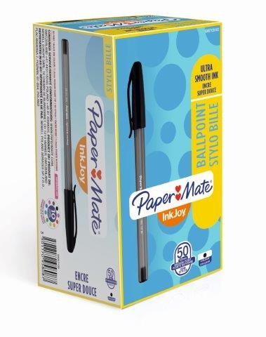 PAPER MATE InkJoy100 Capped Ballpoint Pen Medium 1.0mm - Black-NS0957120