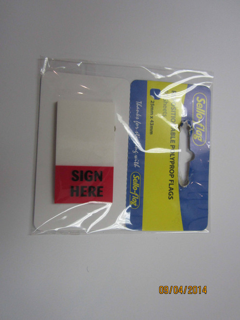 SELLO-FLAG Polypropylene Flags 25x43 "Sign Here"-SLN2543S