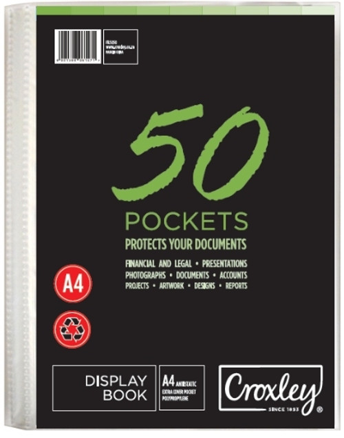 CROXLEY Display File - A4 - 50 Pocket - Hard Case Cover-FIL5050 CROXLEY Display File - A4 - 50 Pocket - Hard Case Cover-FIL5050