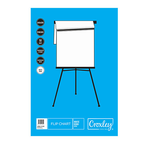 CROXLEY JD590 Flip Chart 50 Sheet Bond Each-FLI590